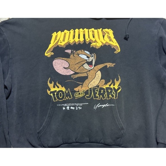 YoungLA #W528 Tom & Jerry Pullover Oversized Hoodie Black Medium SOLD OUT NWT - Picture 6 of 12